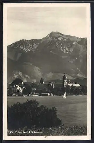 AK Fraueninsel i. Chiemsee, Blick übers Wasser