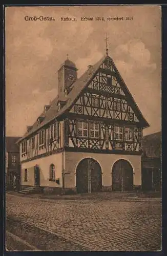 AK Gross-Gerau, Rathaus, erbaut 1579, renoviert 1909