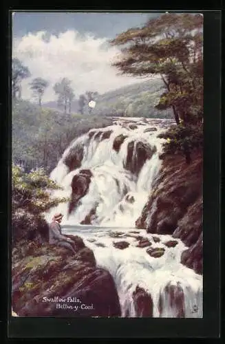 Künstler-AK Raphael Tuck & Sons Nr. 1724: Bettws-y-Coed, Swallow Falls