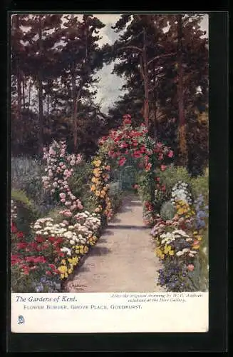 Künstler-AK Raphael Tuck & Sons Nr. 6237: The Gardens of Kent, Flower Border