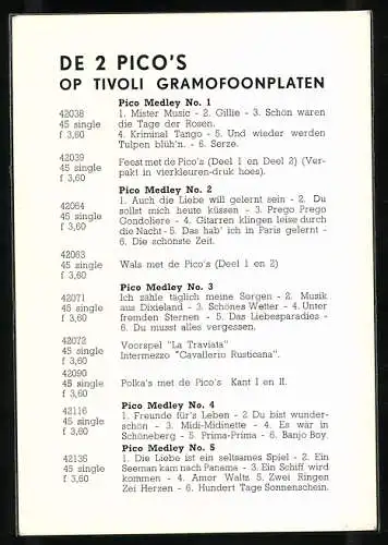 AK Musikerpaar De Pico`s mit Akkordeons