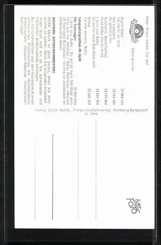 AK Musiker Peter Kraus mit lächelndem Gesicht