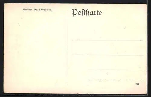 AK Bielefeld, Siekerschweiz, Gasthaus Waldkrug, Bes. Adolf Wedding, Tische im Garten