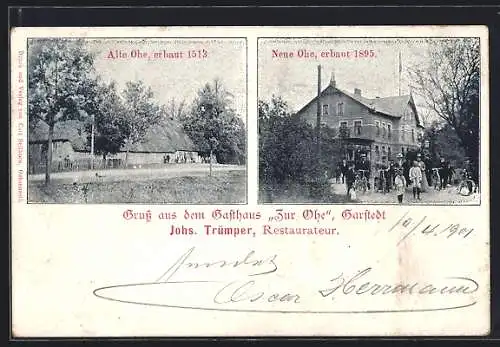 AK Garstedt / Langenhorn, Gasthaus Zur Ohe, Alte und neue Ohe