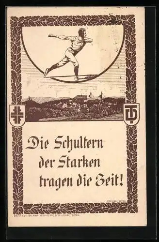 Künstler-AK Gotha, 20. Westthüringer Gauturnfest 1921, Turner