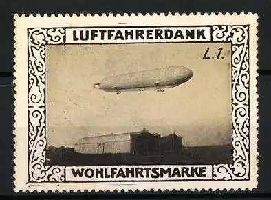 Reklamemarke Zeppelin L. 1. in Fahrt, Luftfahrerdank Wohlfahrtsmarke