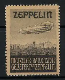 Reklamemarke Zeppelin aus Metzeler Ballonstoff