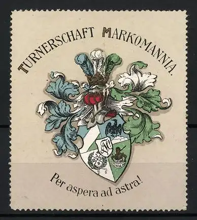 Reklamemarke Turnerschaft Markomannia, per aspera ad astra!, Studentenwappen