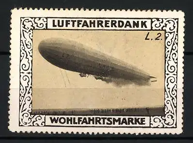 Reklamemarke Zeppelin L. 2. in Fahrt, Luftfahrerdank Wohlfahrtsmarke