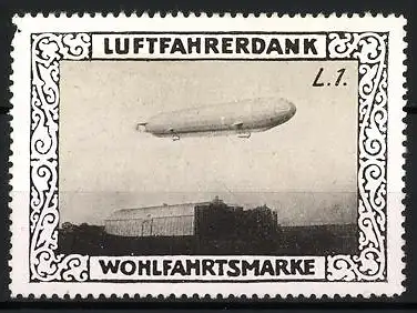 Reklamemarke Zeppelin L. 1. in Fahrt, Luftfahrerdank Wohlfahrtsmarke