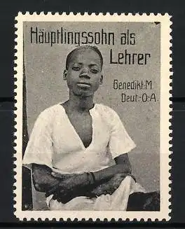 Reklamemarke Deutsch-Ost-Afrika, Benediktiner Mission, Häuptlingssohn als Lehrer