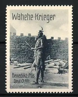 Reklamemarke Deutsch-Ost-Afrika, Benediktiner Mission, Wahehe-Krieger