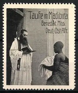 Reklamemarke Deutsch-Ost-Afrika, Benediktiner Mission, Taufe in Madibira