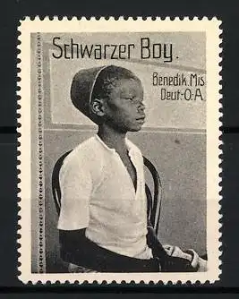 Reklamemarke Deutsch-Ost-Afrika, Benediktiner Mission, schwarzer Boy