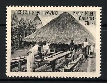 Reklamemarke Deutsch-Ost-Afrika, Benediktiner Mission, Schreinerei in Kwiro