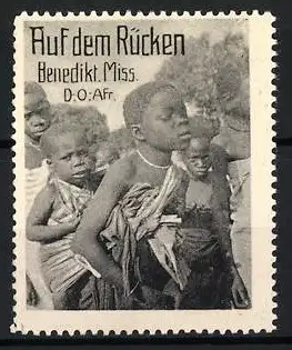 Reklamemarke Deutsch-Ost-Afrika, Benediktiner Mission, auf dem Rücken