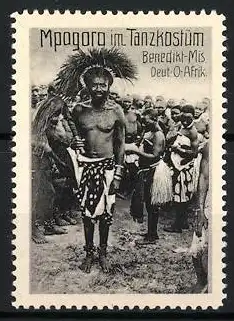 Reklamemarke Deutsch-Ost-Afrika, Benediktiner Mission, Mpogoro im Tanzkostüm