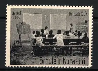 Reklamemarke Deutsch-Ost-Afrika, Benediktiner Mission, Schule in Kurasini