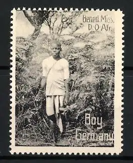 Reklamemarke Deutsch-Ost-Afrika, Benediktiner Mission, Boy Germany