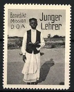 Reklamemarke Deutsch-Ost-Afrika, Benediktiner Mission, junger Lehrer