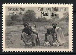 Reklamemarke Deutsch-Ost-Afrika, Benediktiner Mission, Zauberdoktor in Madibira