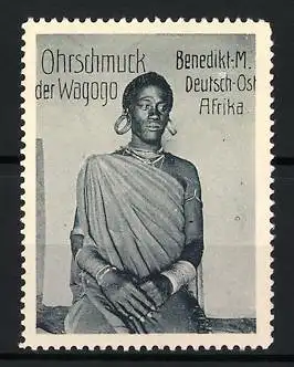 Reklamemarke Deutsch-Ost-Afrika, Benediktiner Mission, Ohrschmuck der Wagogo