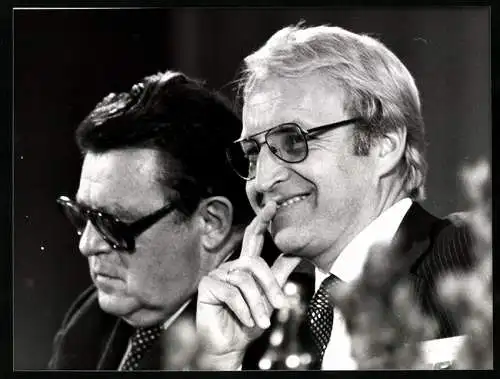 Fotografie CSU-Politiker Franz-Josef Strauss und Edmund Stoiber 1979