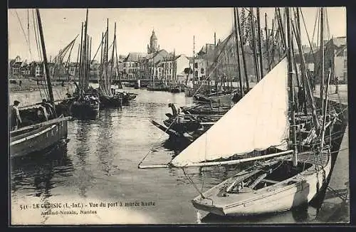 AK Le Croisic, Vue du port à marée haute