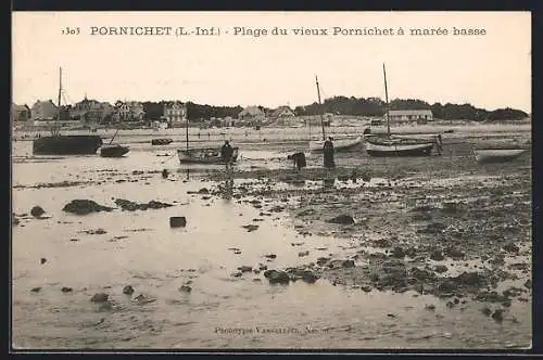 AK Pornichet, Plage du vieux Pornichet à marée basse