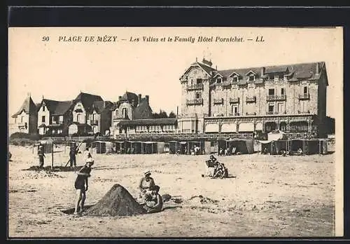 AK Mézy, Les Villas et le Family Hôtel Pornichet à la plage