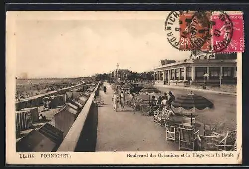 AK Pornichet, Boulevard des Océanides et la Plage vers la Baule