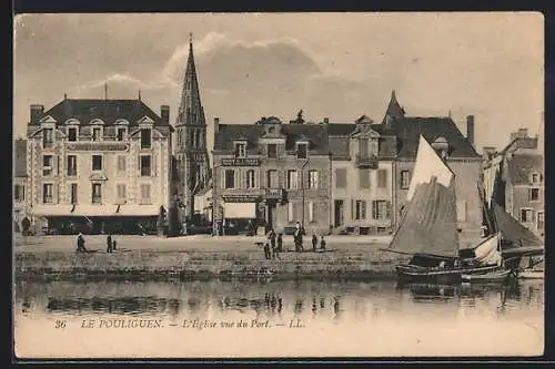 AK Le Pouliguen, L`église vue du Port