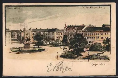 Künstler-AK P.Schmohl: Hannover, Ernst August Platz