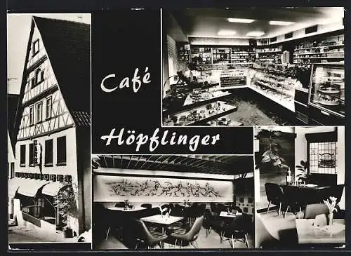 AK Giengen a. d. Brenz, Konditorei-Cafe Höpflinger, Hohestrasse 8, Innenansichten