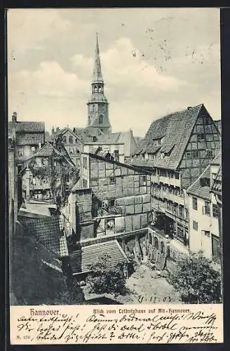 AK Hannover, Blick von Leibnizhaus auf Alt-Hannover