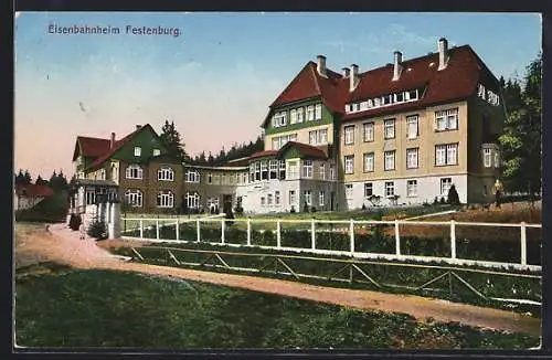 AK Festenburg, Blick auf das Eisenbahnheim