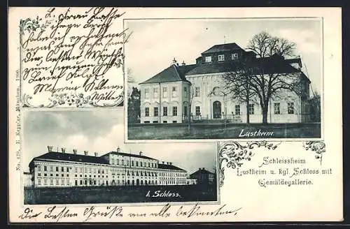 AK Schleissheim, K. Schloss und Lustheim