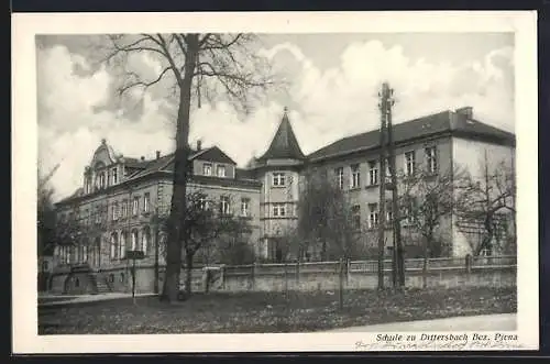 AK Dittersbach / Pirna, Blick zur Schule