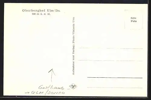 AK Ulm / Donau, Gasthaus Oberberghof