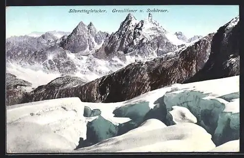 AK Silvrettagletscher, Grosslitzner und Seehörner