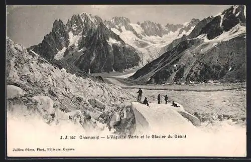 AK L`Aiguille Verte et le Glacier du Géant, Gletscherpartie mit Bergsteigern