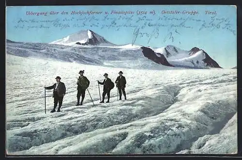 AK Oetztaler-Gruppe, Übergang über den Hochjochferner und Finailspitze mit Bergsteigern