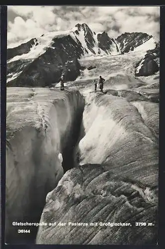 AK Gletscherspalte auf der Pasterze mit Grossglockner