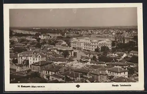 AK Plovdiv, Stadtansicht aus der Vogelschau