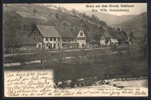 AK Schiltach, Das Gasthaus zum Hirsch v. Wilh. Heinzelmann