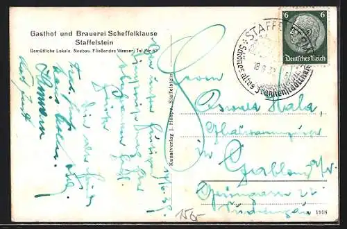 AK Staffelstein, Staffelberg, Schloss Banz, in der Scheffelklause