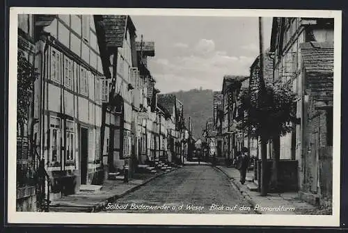 AK Bodenwerder a. d. Weser, Blick auf den Bismarckturm