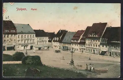 AK Stolpen, Hotel zum Hirsch und Restaurant zur Post am Marktplatz