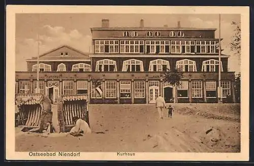 AK Niendorf / Ostseebad, Kurhaus mit Strandkörben