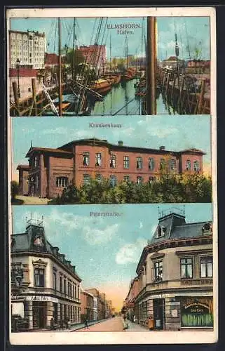 AK Elmshorn, Krankenhaus, Peterstrasse und Hafen